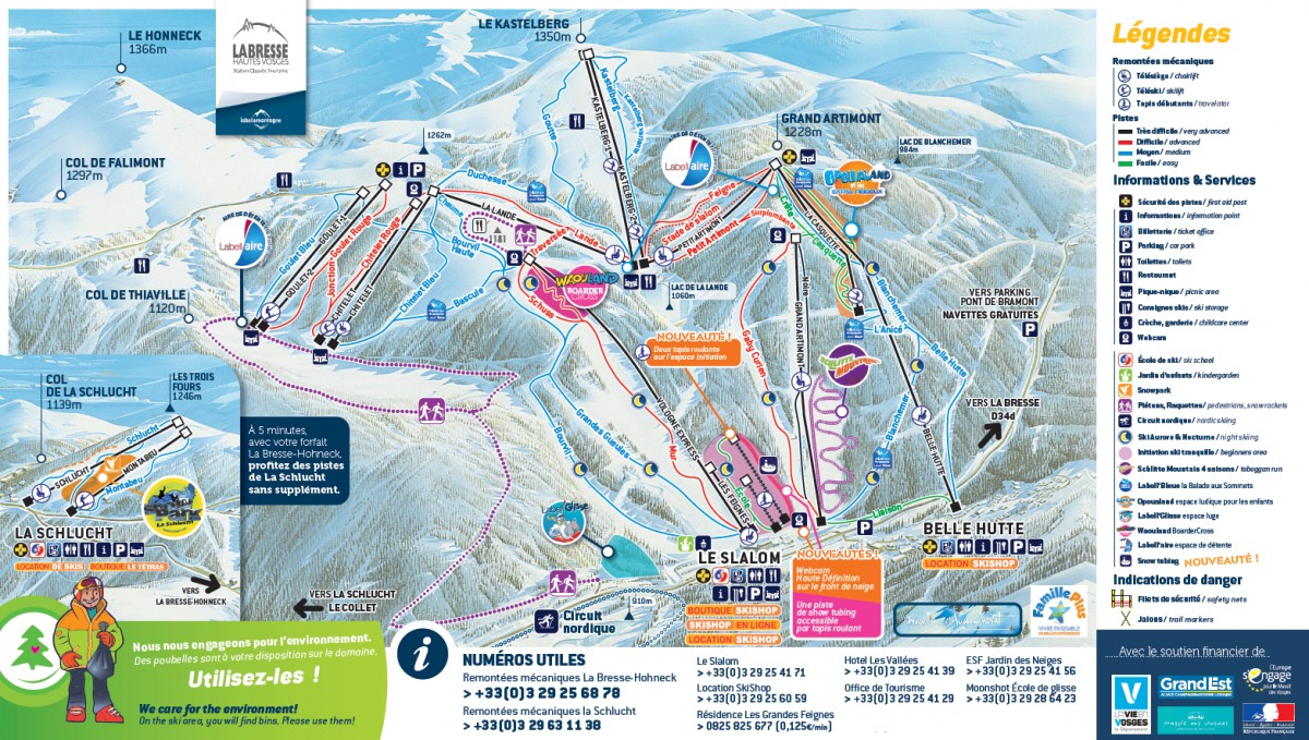 Plan des pistes La Bresse Hohneck Labellemontagne