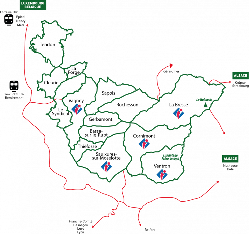 La Bresse Hautes Vosges carte du territoire