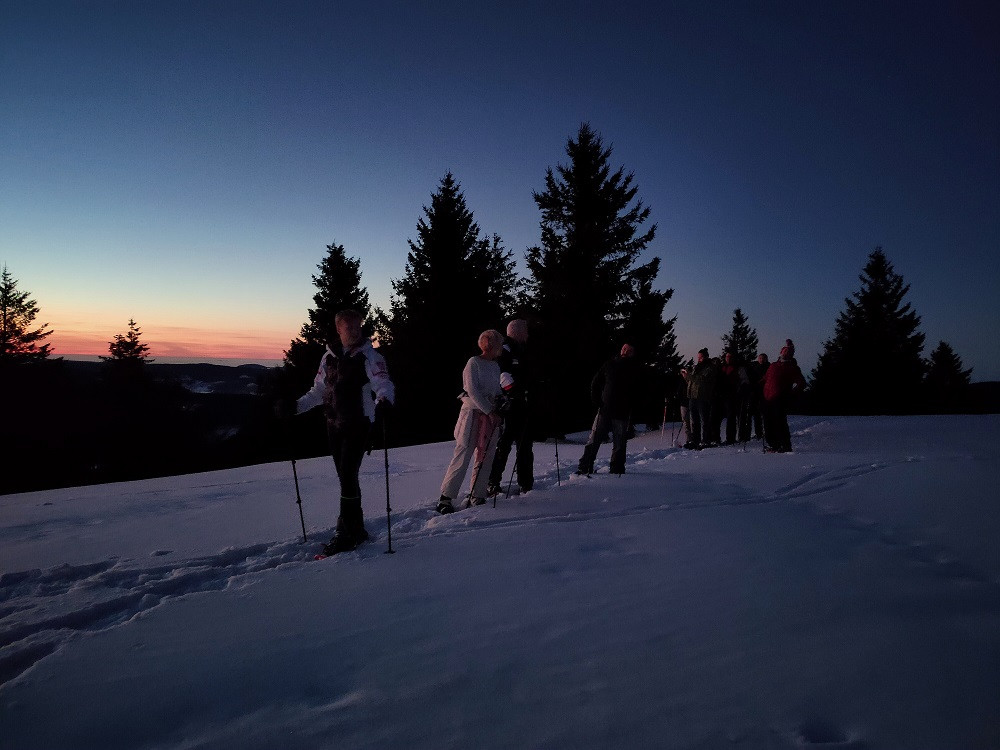 Balade nocturne à raquette ou à pied à Frère Joseph - Ventron - Bureau Montagne Hautes Vosges