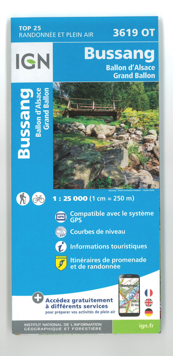 Carte IGN du Club Vosgien Bussang 3619OT