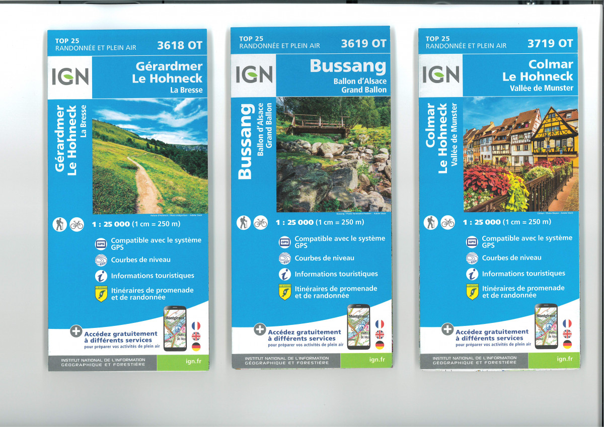 Carte IGN du Club Vosgien Gerardmer Le Hohneck La Bresse 3618OT