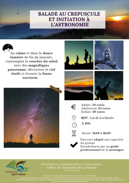  Balade au crépuscule et initiation à l'astronomie - Destination sport nature La Bresse hautes Vosges