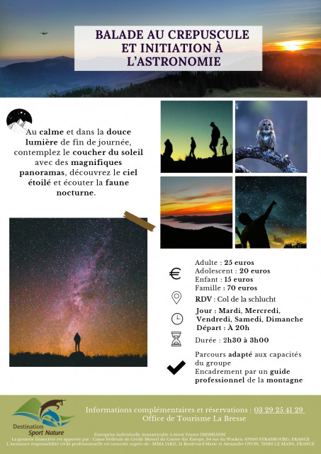 Balade au crépuscule et initiation à l'astronomie - Destination Sport Nature - La Bresse Hautes Vosges